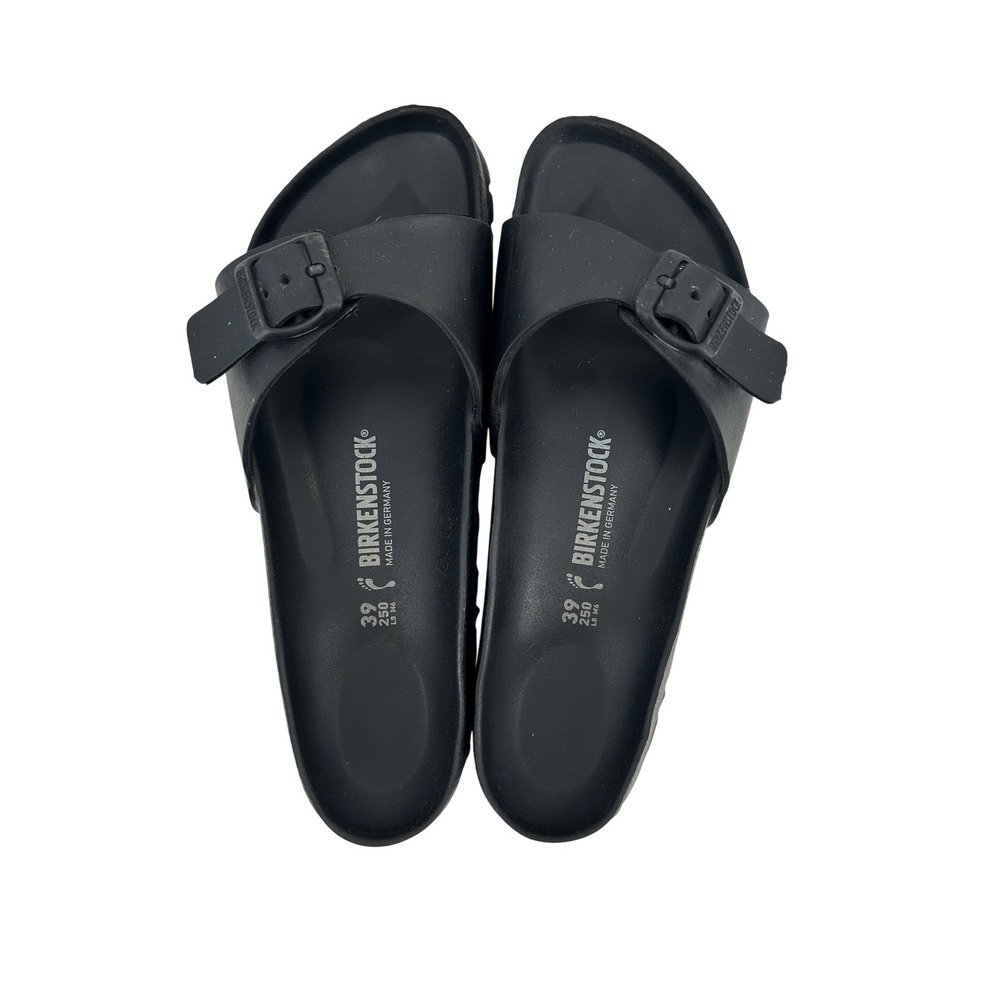 Birkenstock Madrid EVA Sandals Womens 39 Black 8 Single Strap Slides